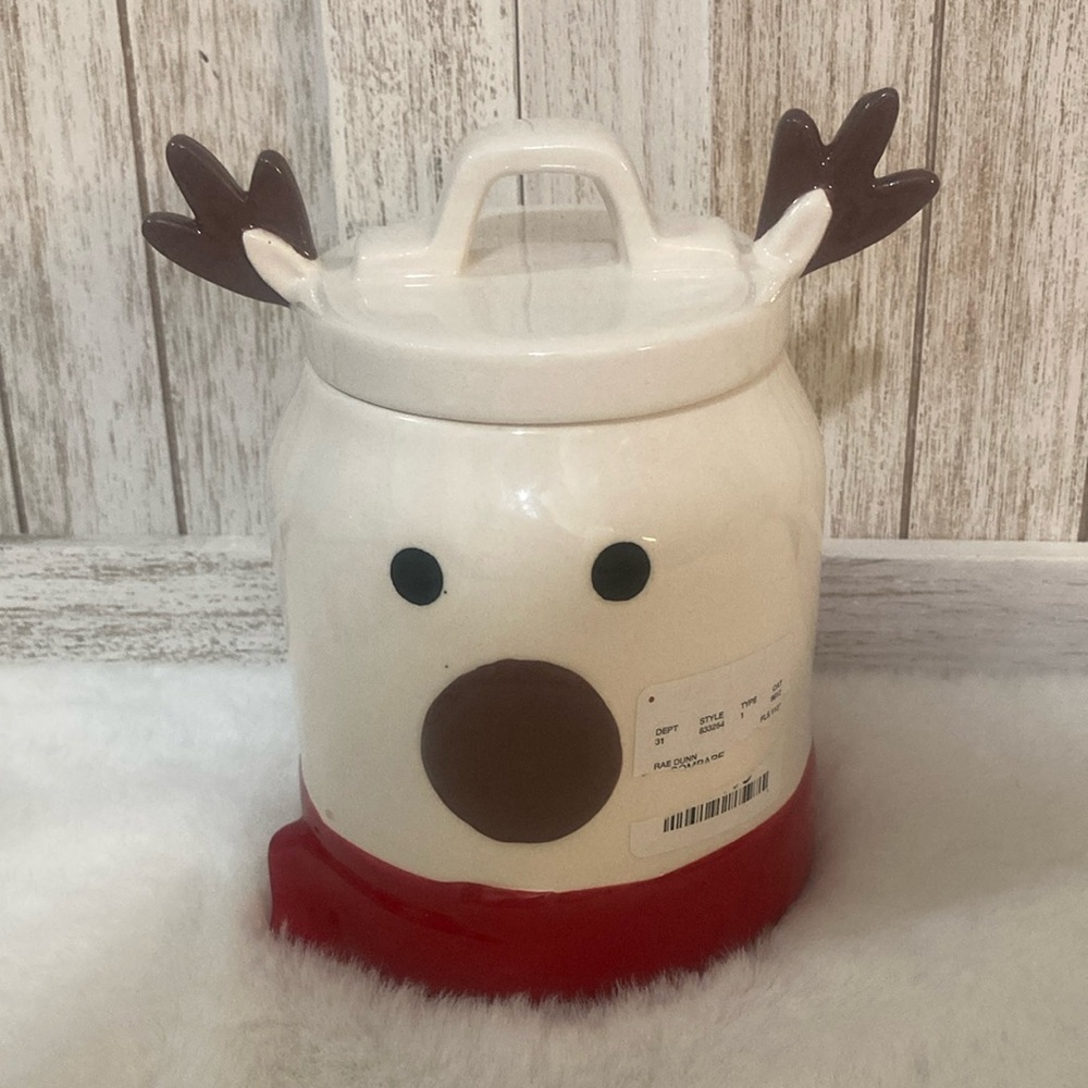 Rae Dunn Reindeer Holiday Treats Canister